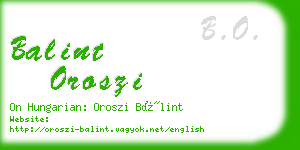 balint oroszi business card